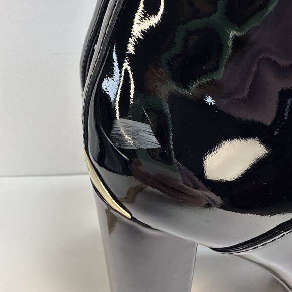 Calvin Klein Melinda Patent Leather Ankle Lace Up Boots US 7 M Black NWB - Picture 5 of 12